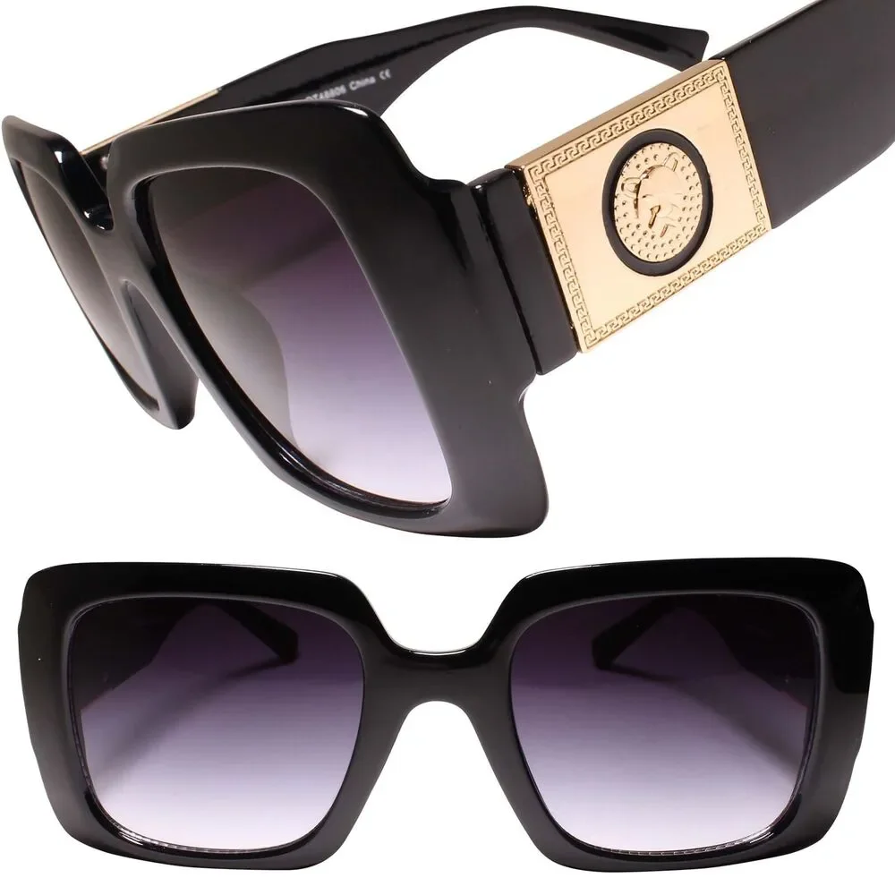 Look Rich Bling Famous Clubbing Hip Hop Rapper Style Black Square Sunglasses